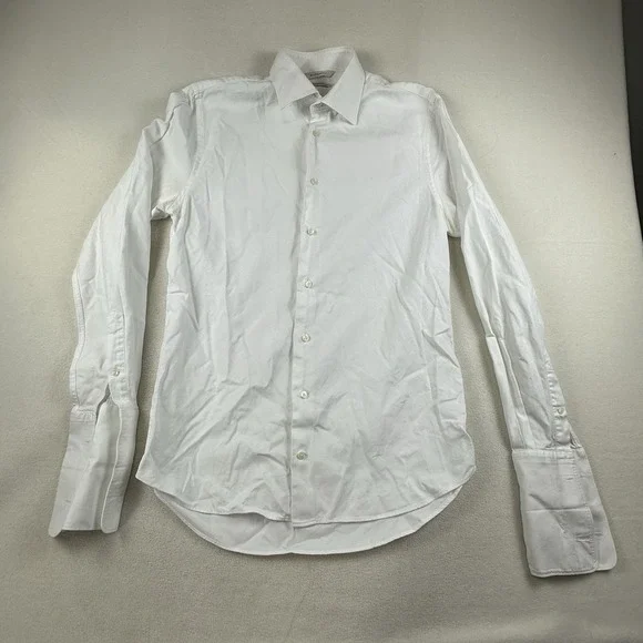 Suitsupply Dress Shirt Mens 39 White TESSITURA Monti French Cuff Egyptian  Cotton